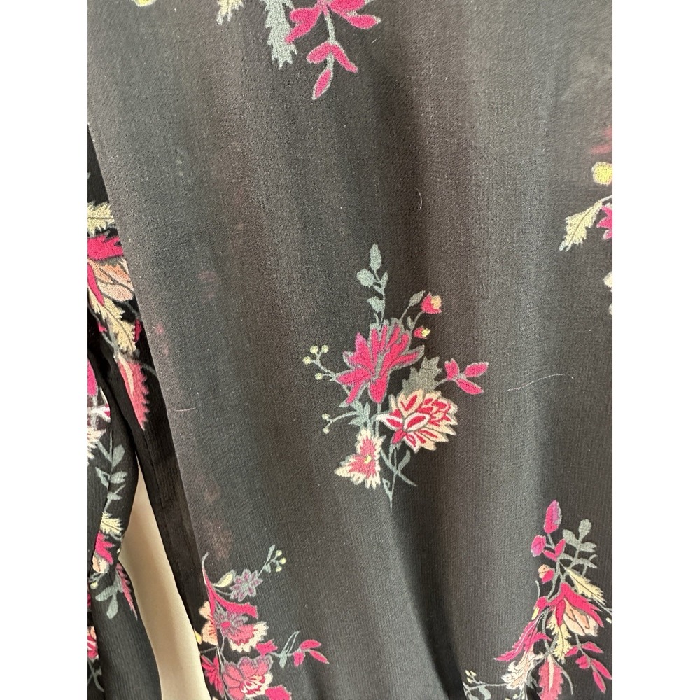 ✨2/$20 White House Black Market Floral Bell Sleeve Dress XS Dark Romantic *Flaw - Picture 9 of 13